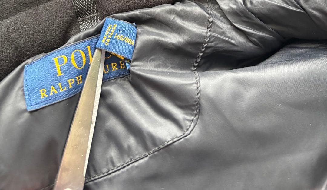 ポロラルフローレン 刺繍ロゴ ビッグポニー ダウンベスト　ブラック　XSサイズ