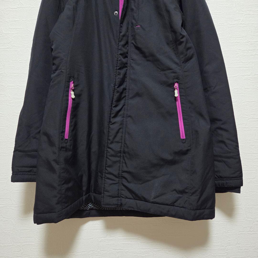 アンダーアーマー フード付き中綿ジャケット ベンチコート【MD】黒 ピンク 撥水