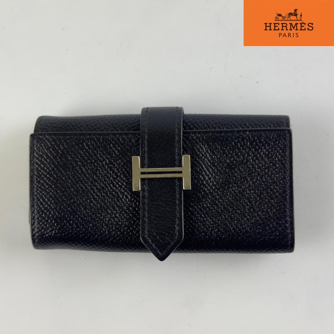 正規品　エルメス　ベアン　ヴォーエプソン シルバー金具　４連　キーケース