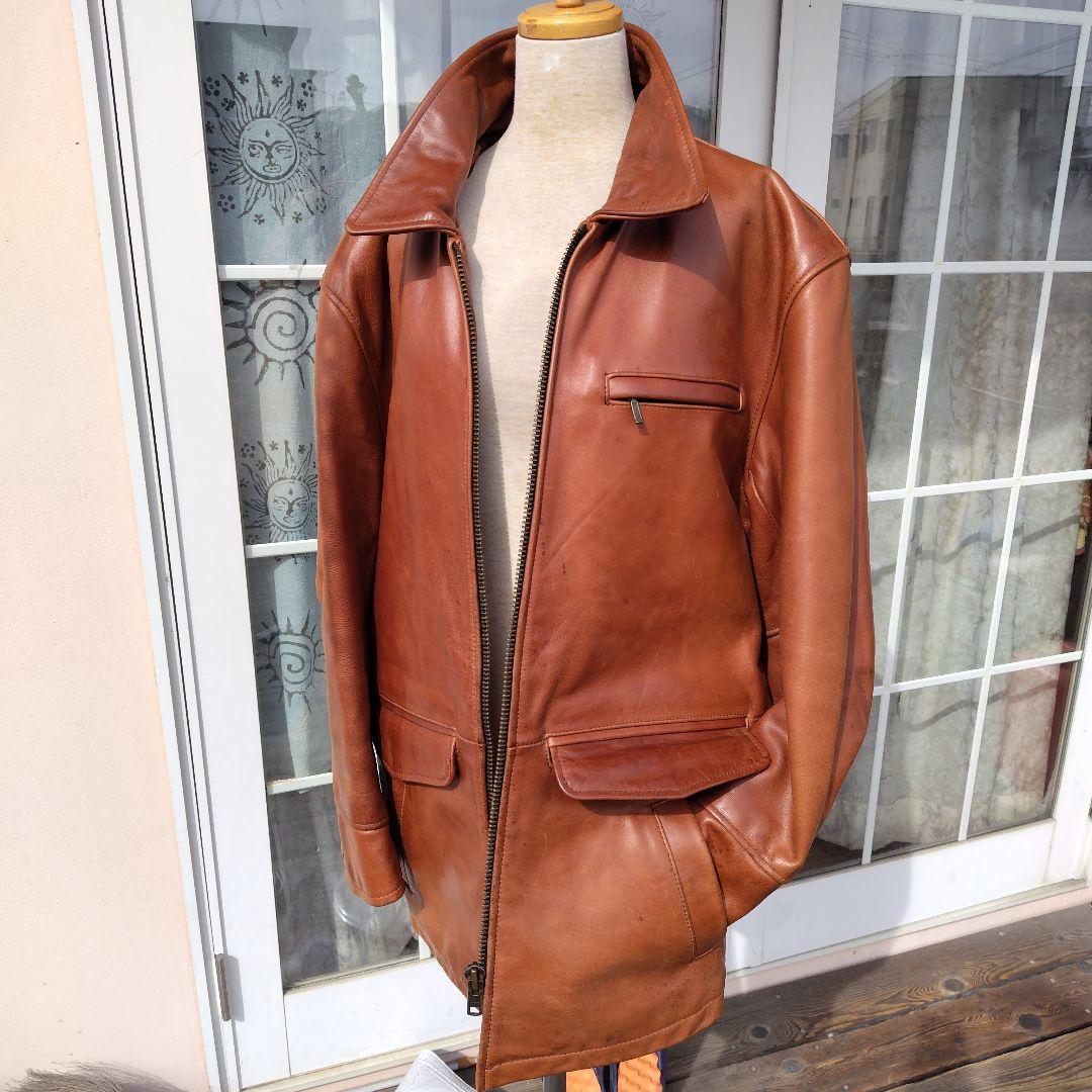 ブラウンレザージャケット／カーコート