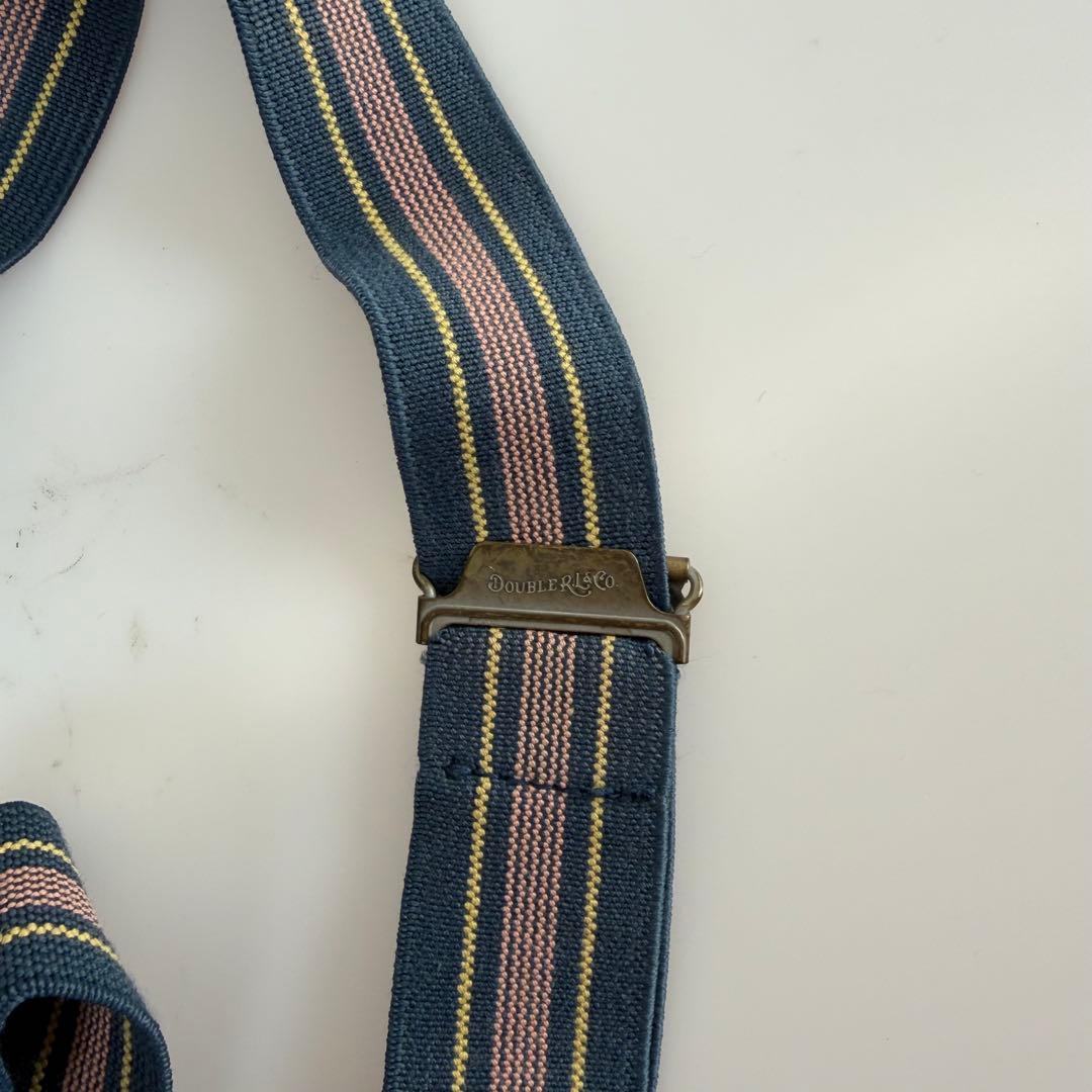 RRL レザー付き ボタン式 サスペンダー ストライプ