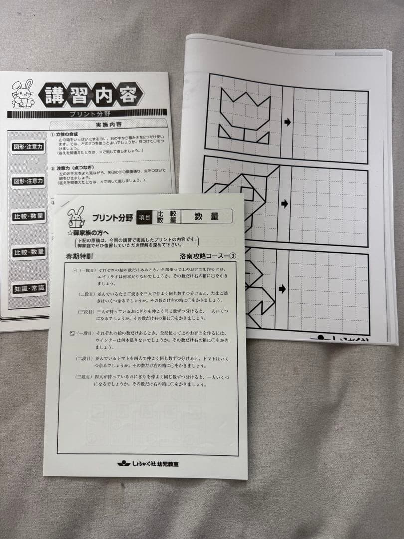 【値下】しょうがく社　新年長　洛南　春期特訓　2025年度テキストまとめ売り