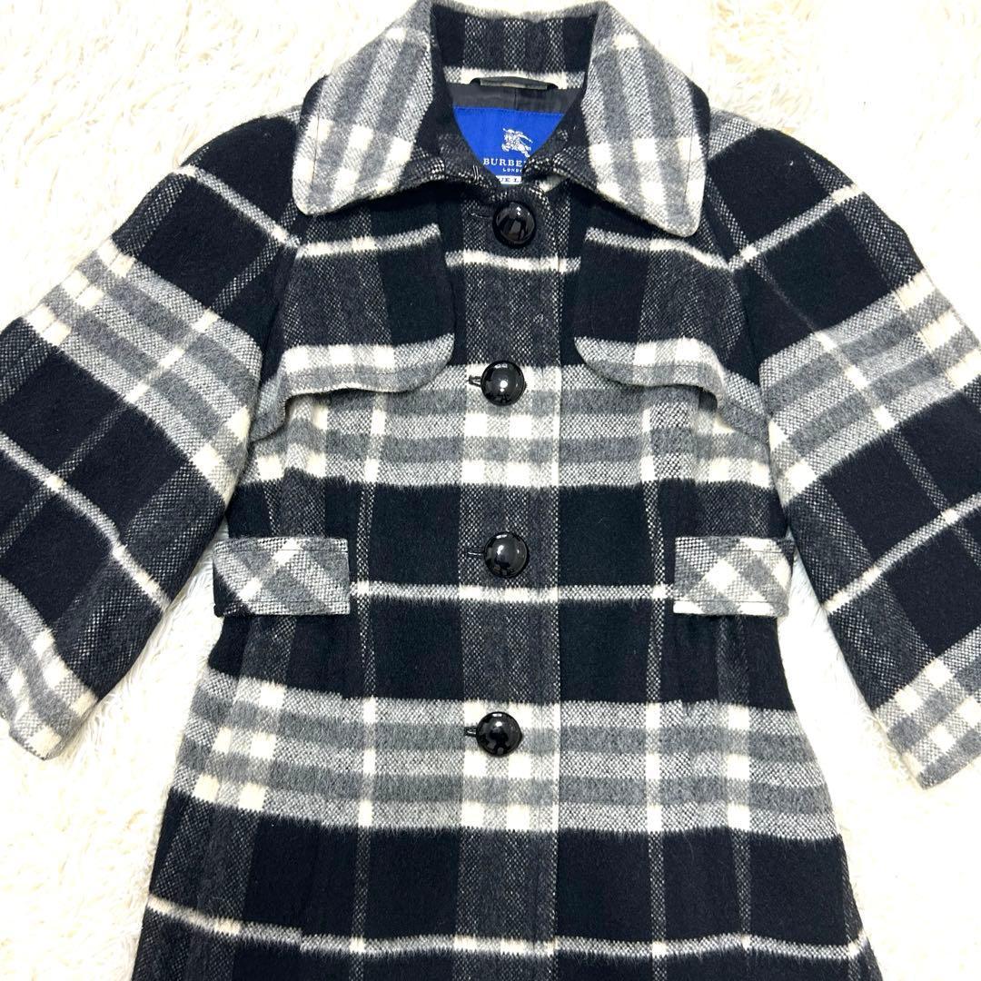 BURBERRYブルーレーベル　ノバチェック　アルパカ　モヘア　38