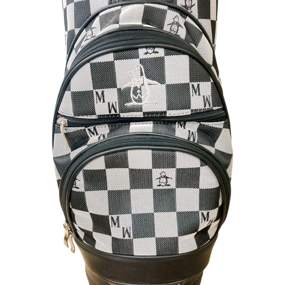 【希少 チェック柄】 Munsingwear キャディバッグ モノトーン 美品