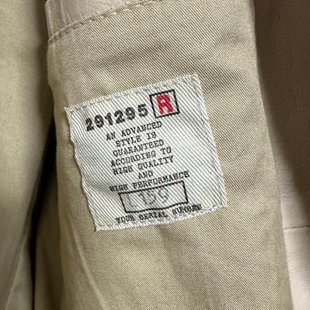 291295=HOMME レザージャケット ヤギ革　ベージュ系　サイズ3