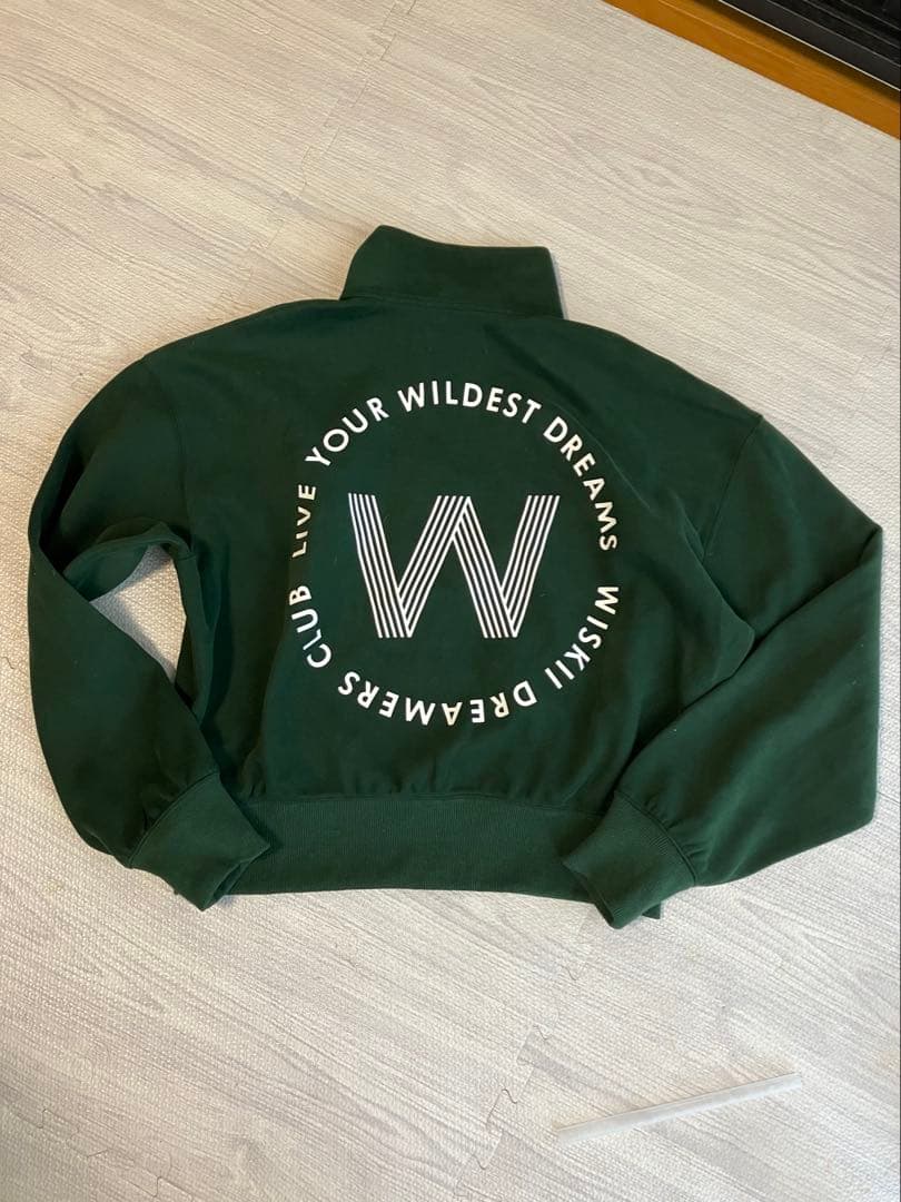 Wiskii ダークグリーンハーフジップトレーナー