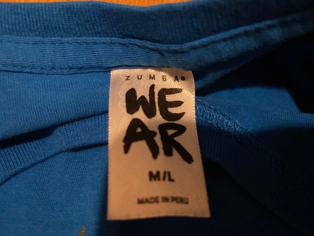 【美品】ZUMBA デザインTシャツ　青　M-Ｌ
