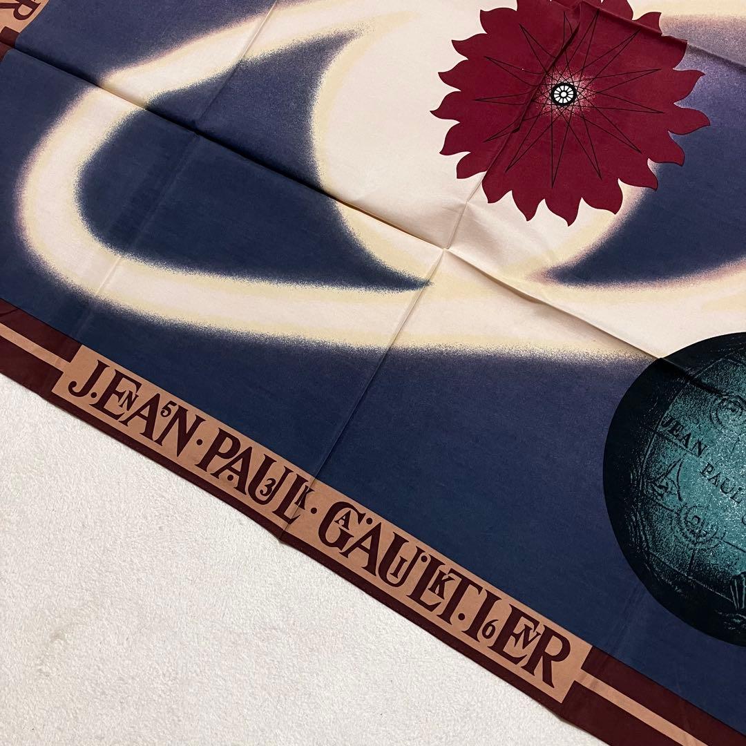 希少・新品タグ付き✨ジャンポールゴルチエ 大判スカーフ ビッグロゴ